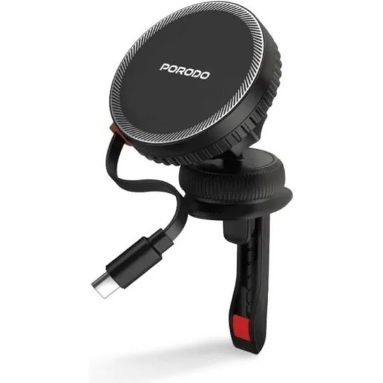 Porodo Hs14 Magsafe Charger Retractable Type-C - Black